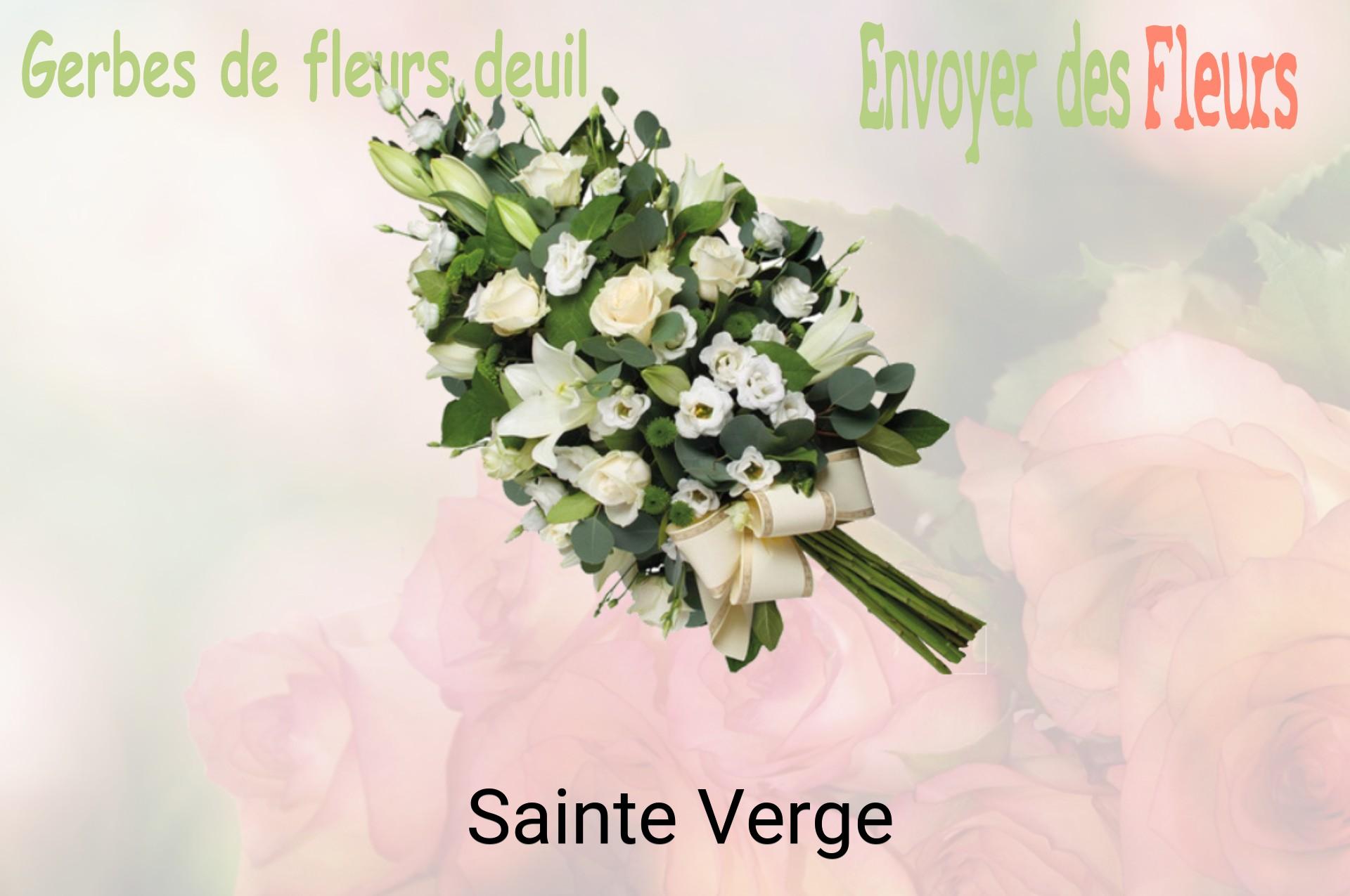 Gerbe de fleurs de deuil livrée à Sainte-Verge